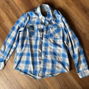 DIXXON Blue and White Plaid Flannel